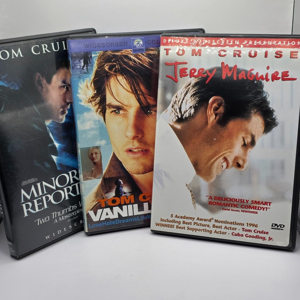 Lot of Three Tom Cruise Movies: Jerry Maguire, Vanilla Sky & Minority Report DVD